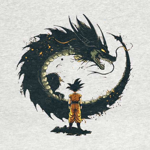 shenron and goku by pokermoment
